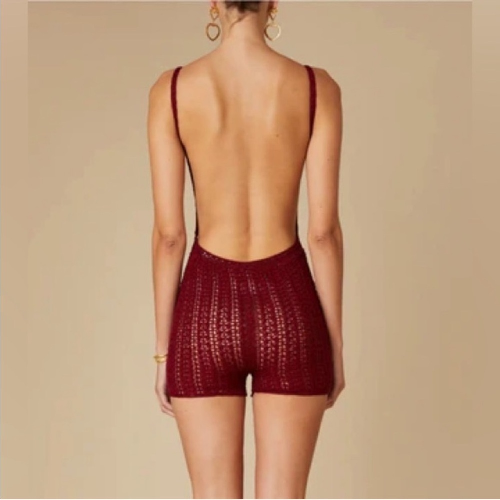 Savannah Morrow The Label Leo Romper in Ruby NWT Small $650 MSRP - Picture 3 of 7